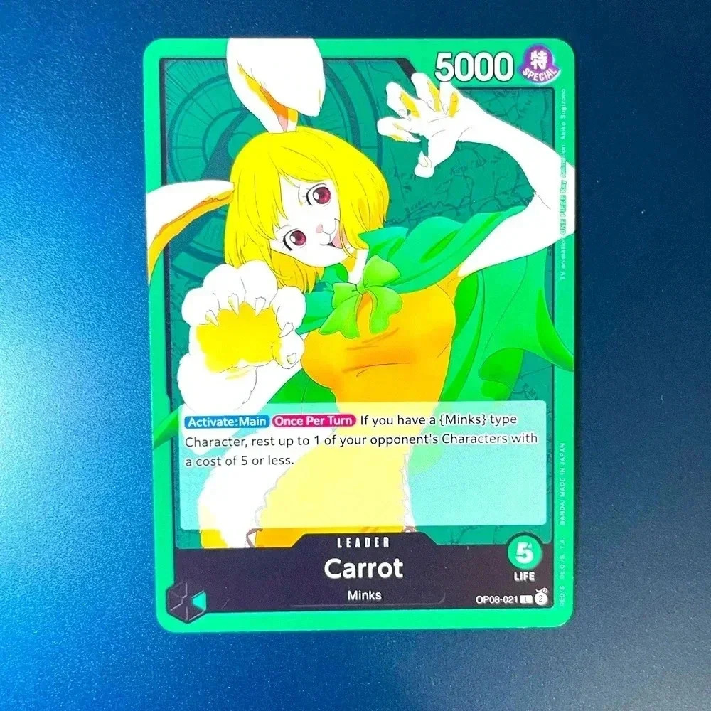 Carrot Green Ultra Rare Leader OP08-021 Two Legends One Piece TCG